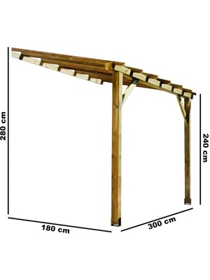 Pinoxi Ahşap Sundurma Çardak Gölgelik Bahçe Pergola Tente