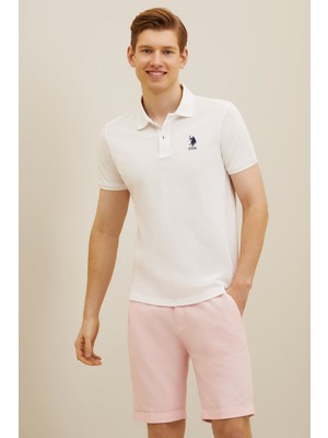U.S. Polo Assn. Erkek Beyaz Basic Polo Yaka Tişört 50263238 VR013