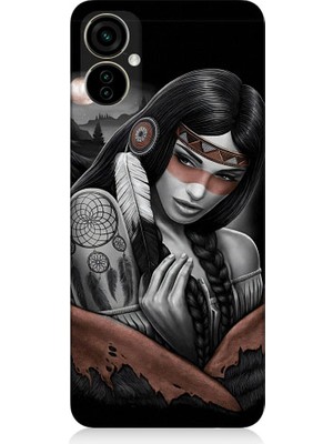 Teknomeg Tecno Camon 19 Neo Uyumlu Kızılldereli Kız Dreamcatcher Desenli Silikon Kılıf