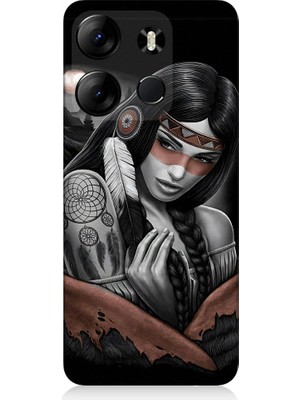 Teknomeg Tecno Spark Go 2023 Uyumlu Kızılldereli Kız Dreamcatcher Desenli Silikon Kılıf