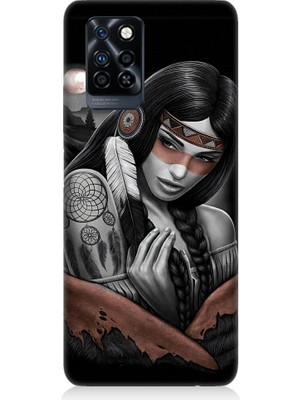 Teknomeg Infinix Note 10 Pro Uyumlu Kızılldereli Kız Dreamcatcher Desenli Silikon Kılıf