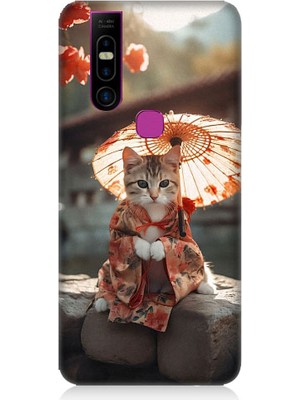 Teknomeg Infinix 5s Pro Uyumlu Geyşa Kıyafetli Kedi Desenli Silikon Kılıf