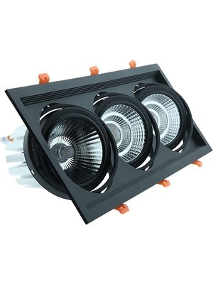 Tekwat AR111 Cob LED Üçlü 25 Watt Işık Sıva Altı 3000 Kelvin