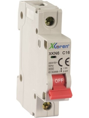 Xkoren 10A 6ka 1 Kutup C Eğrisi Otomatik Sigorta