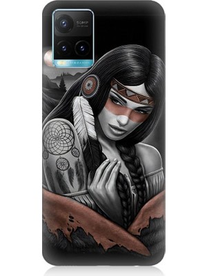 Teknomeg Vivo Y53S Uyumlu Kızılldereli Kız Dreamcatcher Desenli Silikon Kılıf