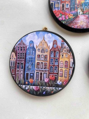 Zeymin Art Amsterdam Temalı 3 Lü Duvar Süsü