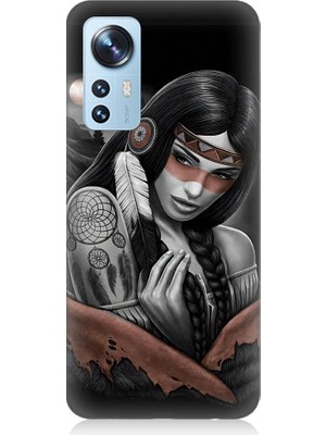 Teknomeg Xiaomi 12 Uyumlu Kızılldereli Kız Dreamcatcher Desenli Silikon Kılıf