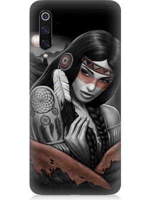 Teknomeg Xiaomi Mi 9 Uyumlu Kızılldereli Kız Dreamcatcher Desenli Silikon Kılıf