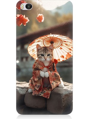 Teknomeg Xiaomi Mi 5s Uyumlu Geyşa Kıyafetli Kedi Desenli Silikon Kılıf