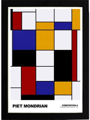 Kaynock Piet Mondrian Composition A 21 x 30CM - Siyah Çerçeveli