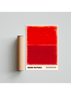 Kaynock Mark Rothko Red On Red 21 x 30CM - Siyah Çerçeveli