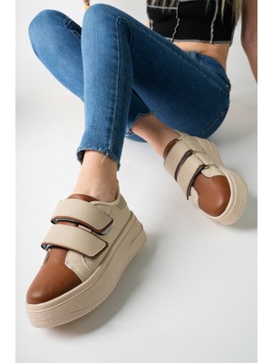 Pasyone Kadın Bantlı Günlük Yüksek Taban Ayakkabı
