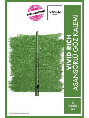 Nyx Professional Makeup Vivid Rich Asansörlü Göz Kalemi 09 Its Giving Jade Kremsi Yapı ile Kolay Uygulama