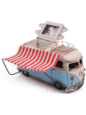 Turtcest Dekoratif Metal Minibüs Çerçeveli Kalemlik Tenteli