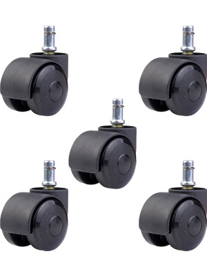 Teker Teker Plastik Sandalye Tekerleği 5'li Pimli Ofis Büro Tekeri