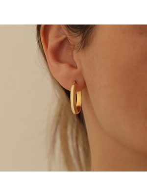 Nox Jewelry 925 Ayar Gümüş 4mm Halka Küpe