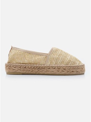 Su Espadril Natura Naturel Kadın Düz Espadril