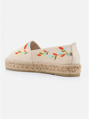 Su Espadril Nataly Ekru-Multi Kadın Düz Espadril