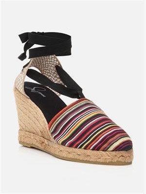 Su Espadril Ruby Siyah Kadın Dolgu Topuklu Espadril