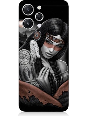 Teknomeg Xiaomi Redmi 12 Uyumlu Kızılldereli Kız Dreamcatcher Desenli Silikon Kılıf