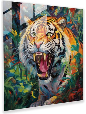 Painted Anarchy Dynamic Glass Print– Roaring Tiger's Domain, 50X50