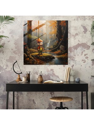 Painted Anarchy Realist Portrayal Glass Print Of Elmer Fudd Surrounded By Lush Autumn Scenery - Wall Decor, 30X30