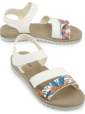 Gezer Kadın Yazlık Bilekten Ayarlanabilir Suni Deri Rahat Taban Sandalet