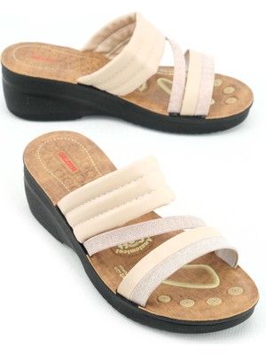 Gezer Yazlık Kadın Yüksek Topuk Anatomik Rahat Taban Günlük Terlik