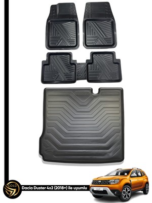 Dnz Dacia Duster 4x2 3D Ares Oto Paspas ve Araca Özel Kauçuk Bagaj Havuzu Set