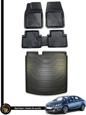 Dnz Opel Astra J Sedan 3D Ares Oto Paspas ve Araca Özel Kauçuk Bagaj Havuzu Set