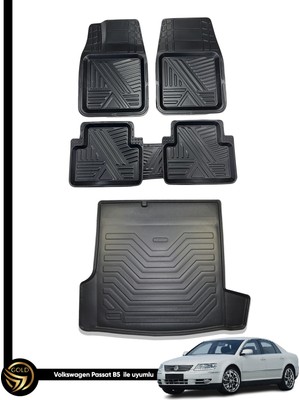 Dnz Volkswagen Passat B5 3D Ares Oto Paspas ve Araca Özel Kauçuk Bagaj Havuzu Set