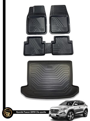 Dnz Hyundai Tucson 2015+ 3D Ares Oto Paspas ve Araca Özel Kauçuk Bagaj Havuzu Set