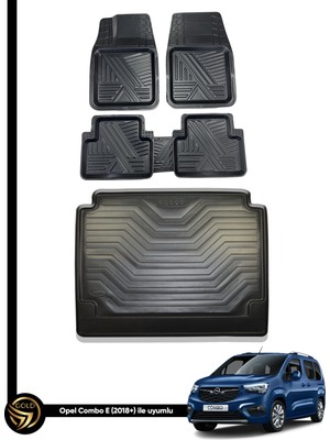 Dnz Opel Combo E 3D Ares Oto Paspas ve Araca Özel Kauçuk Bagaj Havuzu Set
