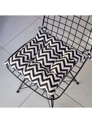 Babynest Dünyası 4'lü Takım Pofidik Kare Sandalye Minderi 40X40CM Zigzag Fuşya