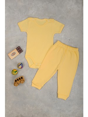 Bebe Tospik Pamuklu Kısa Kollu Yumuşak Alt - Üst Zıbın Takım