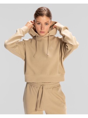 Kappa Woman Logo Elıse Waffle Hoodıe Beıge Hoodıe 38221TW-W6F