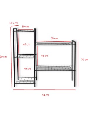 Uyan Ev Ürünleri Garden 5 Raflı Dekoratif Saksılık Çiçeklik