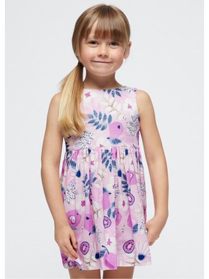 Mayoral Kız Çocuk Baskılı Elbise Mor