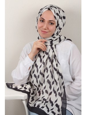 Eşarppark Soft Touch Şal 2776-16 Siyah-Ekru