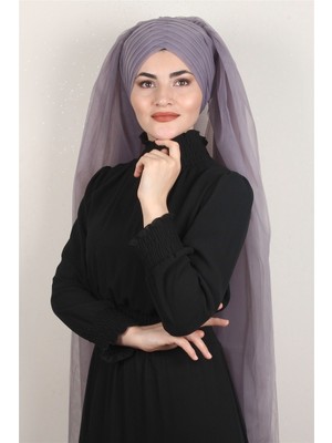 Eşarppark Âlâ Tül Şal 2021-5 Incir Moru