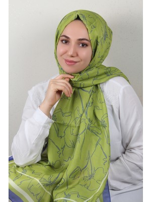 Eşarppark Soft Touch Şal 2777-1 Mor-Yeşil