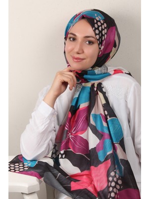 Eşarppark Soft Touch Şal 2763-7 Mavi-Pembe