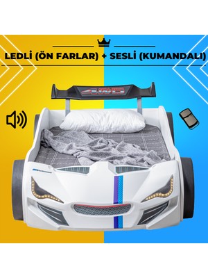 Setay Merso Ledli Arabalı Yatak, Kumandalı 100X190 cm - Beyaz
