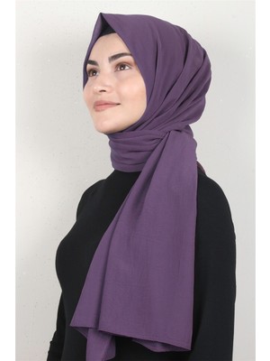 Eşarppark Mistral Kraş Krep Şal 2720-4 Incir Moru