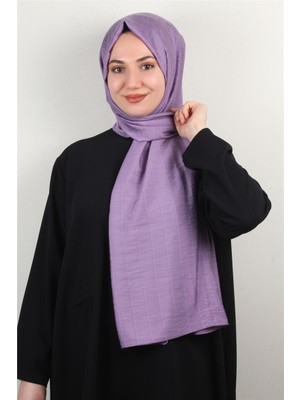 Eşarppark Ince Kareli Şal 2580-34 Leylak