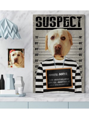 BK Kişiye Özel Evcil Dost Şüpheli Köpek Pet Kanvas Tablo (50 x 70 Cm.) 1