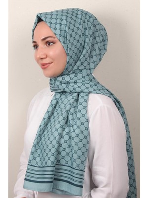 Eşarppark Medine Desenli Şal 2421-13 Su Mavisi