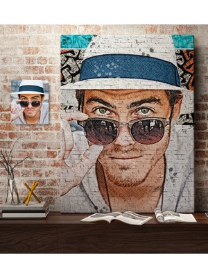 BK Kişiye Özel Erkek Graffiti Çizim Tasarımlı Kanvas Tablo (50 x 70 Cm.)