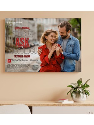 Bk Gift Sevgililere Özel Romantik Film Afişi Tasarımlı Kanvas Tablo-1(Sadece Yatay Fotoğraflar Için), Sevgiliye Hediye, Yıl Dönümü Hediyesi (50X70CM)