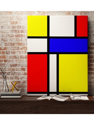 BK Kişiye Özel Mondrian Kanvas Tablo (50 x 70 Cm.) 5